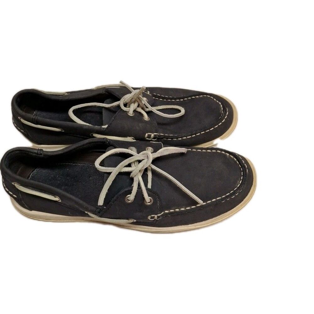 Men's US 9 1/2 D - Lands' End Navy Boat Shoes